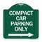 Signmission Compact Car Parking W/ Right Arrow, Green & White Aluminum Sign, 18" x 18", GW-1818-24251 A-DES-GW-1818-24251 - alternate 1
